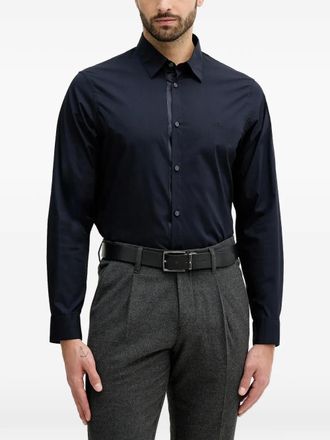 A|X Armani Exchange logo-embroidered shirt - Blue