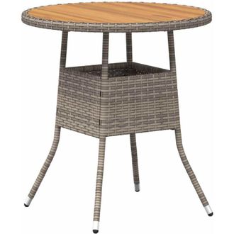 vidaXL Dinner Table Grey and Acacia 70 x 70 x 73 cm Solid Acacia Wood vidaXL