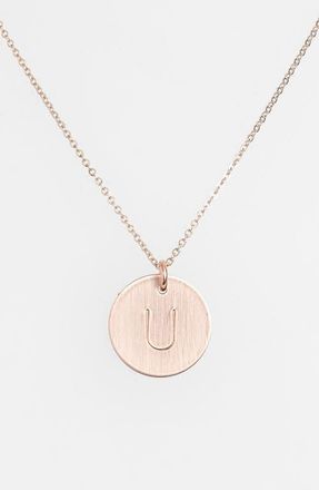 Nashelle 14k-Gold Fill Initial Disc Necklace in 14K Gold Fill U at Nordstrom