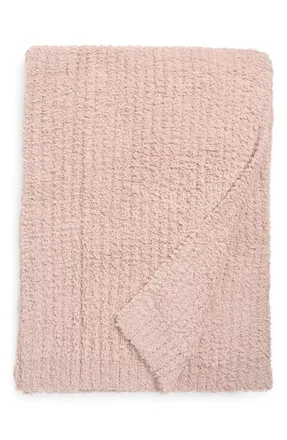 Barefoot Dreams CozyChic Rib Throw Blanket in Dusty Mauve at Nordstrom