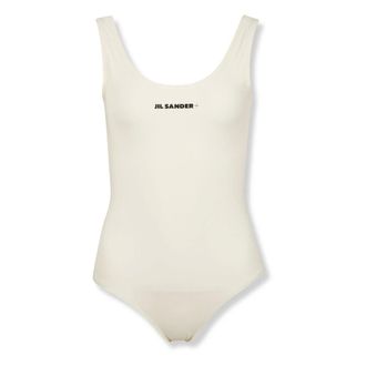 Jil Sander One-piece, female, Beige, Size: S Jersey Swimsuit