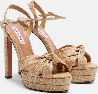 Aquazzura Nina raffia platform sandals