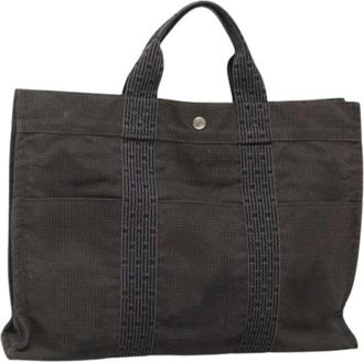 Herm&egrave;s Pre-owned Vintage Canvas Tote Bag - Dames - Vintage Shopper - Grijs - ONE Size - Vintage