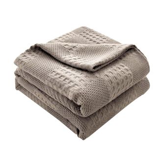 OEM Manta De Algod&oacute;n Org&aacute;nico Con Textura De Gofre, 39,37 X 59,05 Pulgadas, Gris Claro, Suave Y C&oacute;moda, Ideal Para Camas O Sof&aacute;s Durante Todo El A&ntilde;o