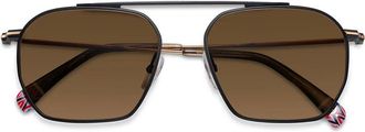 Etnia Barcelona Empuries Sun Polarized BKBZ Mens Sunglasses Black Size 55