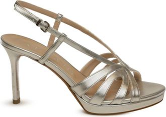 Albano Schoenen, Dames, Grijs, 36 EU, Leer, 5507 Sandalen met hoge hak