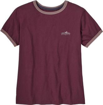 Patagonia Fitz Roy Foothills Ringer Tee T-Shirt f&uuml;r Damen | rot
