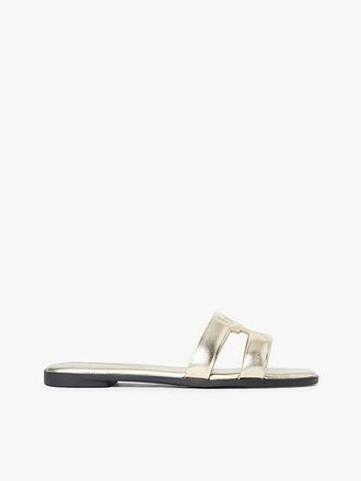 Tommy Hilfiger Metallic Leather Slip-On Mules