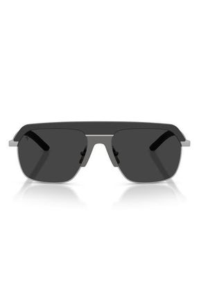 Ferrari 56mm Polarized Pillow Sunglasses in Black /Dark Grey Polar at Nordstrom