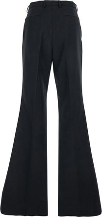 Valentino Mens Pants, Nylon-Wool Gabardine, Black Polyester Trousers