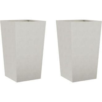 vidaXL Jardineras 2 Uds De Acero Inoxidable 45x45x75 Cm Vidaxl