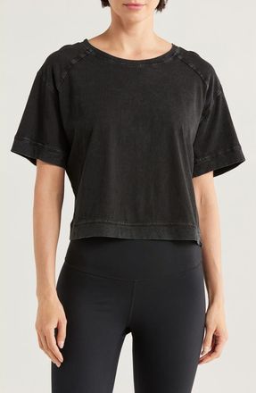 Zella Vintage Wash Boxy Tee in Black at Nordstrom Rack, Size X-Small