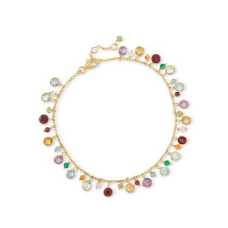 Ross-Simons Multi-Gemstone Anklet in 18kt Gold Over Sterling