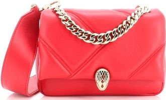 Bulgari Serpenti Cabochon Shoulder Bag Diagonal Quilted Leather Mini
