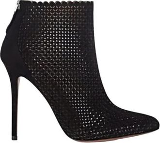 Alaia Black Suede Laser Cutout Ankle Boots Size 39