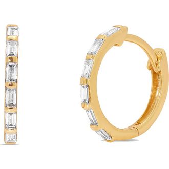 Sara Weinstock Dujour Baguette Diamond Hoop Earrings in Yellow Gold at Nordstrom