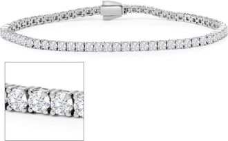 SuperJeweler 3 Carat Lab Grown Diamond Tennis Bracelet In Sterling Silver, 7 Inches