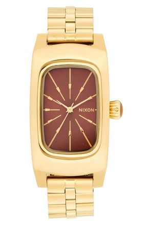 Nixon Frankie Bracelet Watch, 24mm in Mid Century/gold/cognac at Nordstrom
