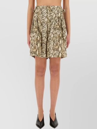 Isabel Marant wide fit animal print pleated shorts