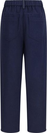 Brunello Cucinelli Womens Stretch Wool Pants Blu Merino Ovis Aries Trousers