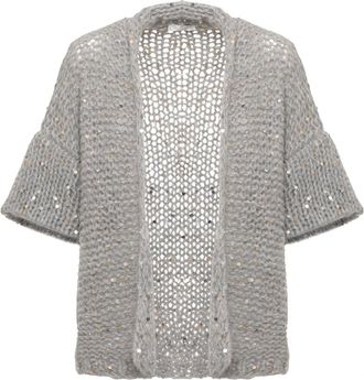 PANICALE C&aacute;rdigan de punto calado con lentejuelas - Knitwear - Mujer - Gris - S