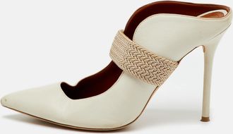 Malone Souliers By Roy Luwolt Off White/beige Leather Mara Mules