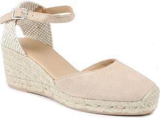 Jones Bootmaker Womens Rayna Leather Buckled Espadrilles - Sand - Size UK 7