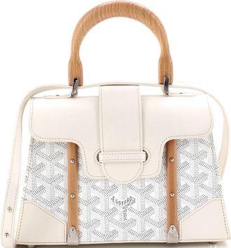 Goyard Structured Saigon Top Handle Bag Coated Canvas with Leather Mini