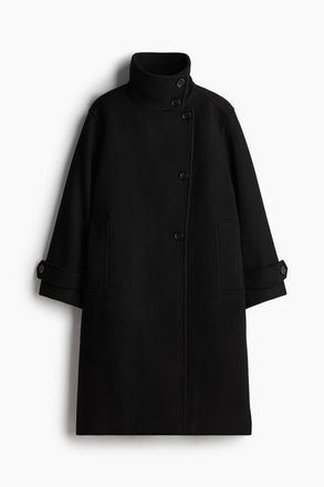 H&M Mantel mit hohem Kragen - Schwarz