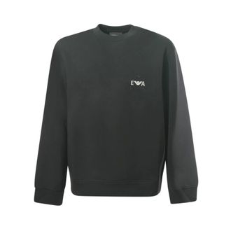 Emporio Armani Hoodies & sweatvesten, Heren, Zwart, L, Katoen, Crewneck Sweatshirt