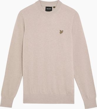 Lyle & Scott Mens Lyle & Scott Tonal Eagle Lambswool Crew Neck Jumper - Tan - Size: 44