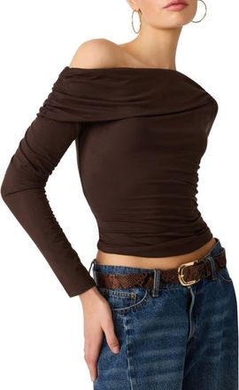 Steve Madden Ryder Off the Shoulder Knit Top in Walnut at Nordstrom, Size X-Small