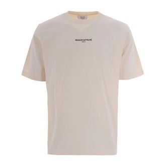 Maison Kitsun&eacute; T-Shirts, male, Beige, Size: L Paris Comfort Tee-Shirt