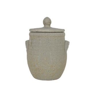 Foreside Home And Garden Distressed Gray Terracotta Canister with Lid at Nordstrom