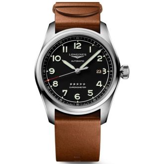 Longines Spirit Prestige Edition Automatic Black Dial Leather Strap and Steel Bracelet Mens Watch L3.811.4.53.9
