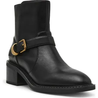 Anne Klein Amias Bootie in Black Smooth at Nordstrom, Size 8