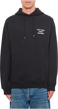 Dr&ocirc;le de Monsieur Le Hoodie Slogan - Heren - Hoodies - Zwart - M - Katoen - Hoodies & sweatvesten