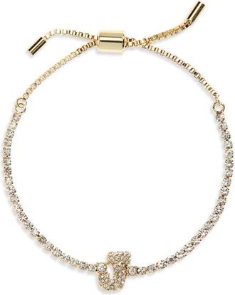 BaubleBar Initial Tennis Slider Bracelet in Gold J at Nordstrom