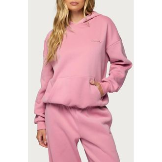 Edikted Basic Girl Oversize Hoodie in Pink at Nordstrom, Size X-Small