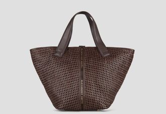 Alexander Smith Lauren Medium handbag with shoulder strap in brown woven
