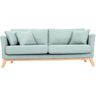 Miliboo Divano scandinavo 3 posti blu laguna piedi legno OSLO