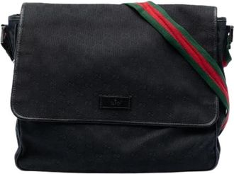 Gucci Pre-owned Canvas Crossbody Bag - Dames - Vintage Schoudertas - Zwart - ONE Size - Vintage