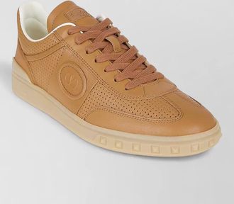 Valentino Garavani calf leather perforated low-top sneakers