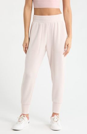 Zella Ultra Soft High Waist Joggers in Pink Hush at Nordstrom, Size X-Small