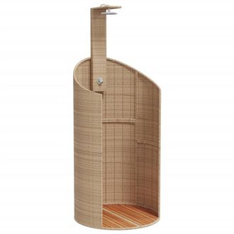 vidaXL Vidaxl - Ducha De Exterior Rat&aacute;n Pe Y Acacia Beige 100x100x241,5 Cm