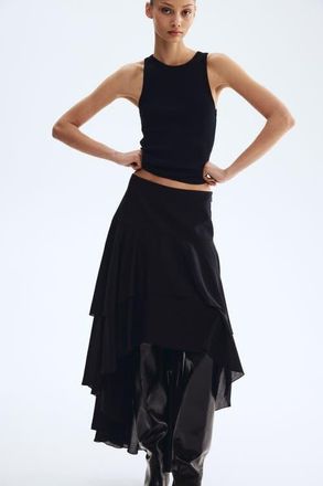 H&M Tiered skirt in Black at Nordstrom, Size 14