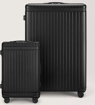 Carl Friedrik Check-in and Carry-on Luggage Set - Polycarbonate and Aluminium - Black