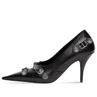 Balenciaga (WMNS) Balenciaga Cagole 90mm Pumps Black Arena Lambskin 714252WAD4E1081
