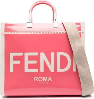 Fendi logo-print tote bag - women - Canvas/Cotton - One Size - Pink