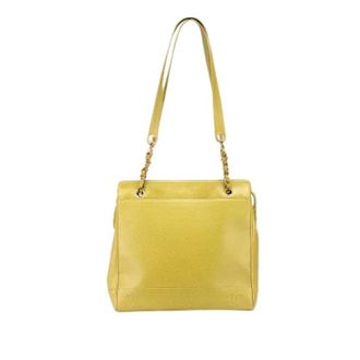 Chanel Pre-owned Vintage Schoudertas - Dames - Pre-owned - Geel - Maat: ONE Size Leer